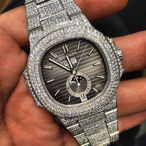 nautilus patek philippe iced out|patek philippe nautilus full diamond.